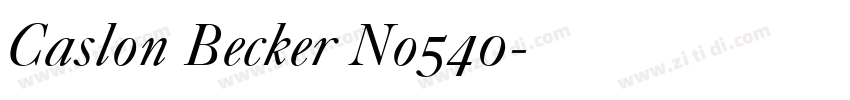 Caslon Becker No540字体转换